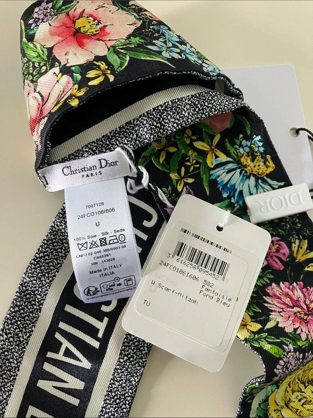 Christian Dior Silk Mitzah Scarf New W Tags